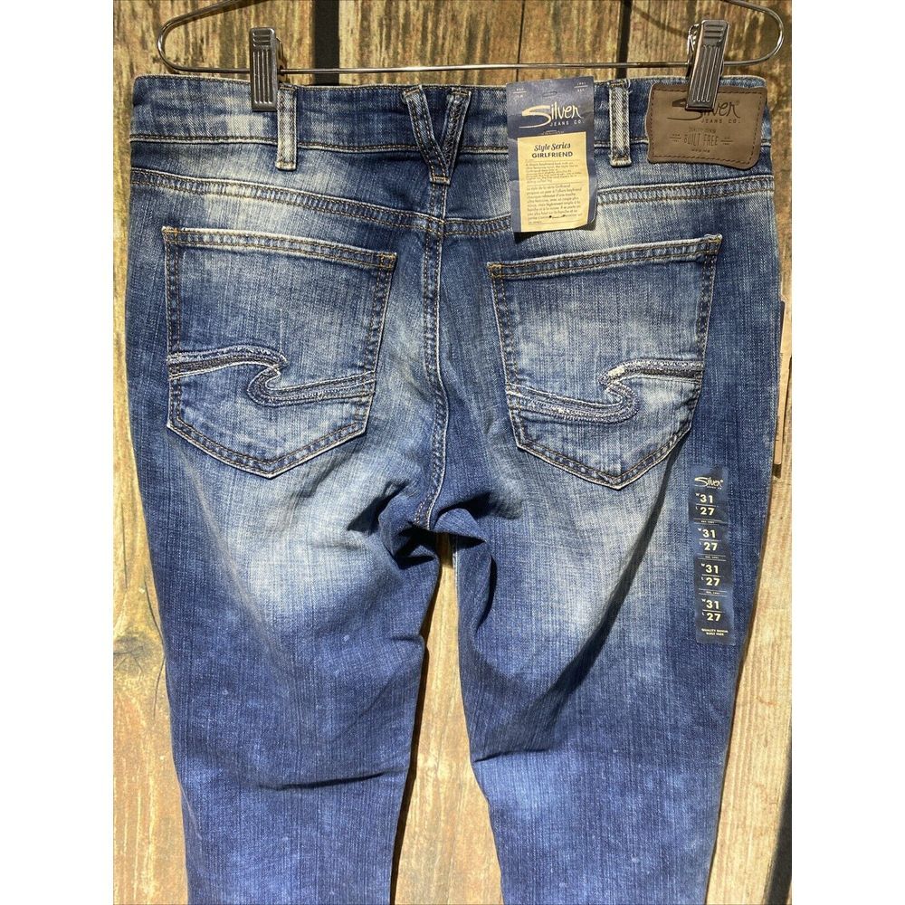 Silver Jeans, Women's Size 31/27, Blue, Denim, Girlfriend, Straight Leg